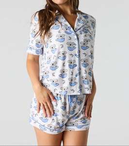 Pijamas de Dos Piezas para Mujer, Manga Corta, Estampado de <span class=keywords><strong>Koala</strong></span>, Impresión Digital, Ropa de Dormir Suave y Cómoda para Mujer - Product Image 2