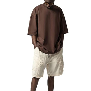 T-shirt de sport surdimensionné personnalisé pour homme, 100 % coton élastique, uni, pour entraînement, musculation, respirant, écologique, personnalisable - Product Image 1