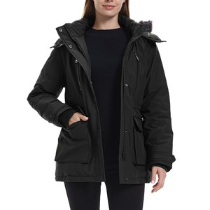 Parka en toile enduite de haute qualité pour homme, à capuche montante, épaisse, chaude, longue, amovible, respirante, à motifs, pour l'extérieur, la neige, réversible - Product Image 1