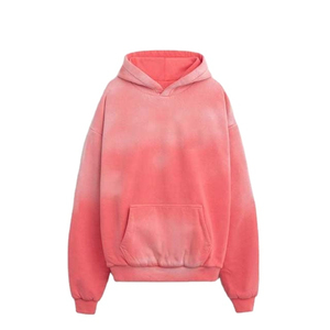เสื้อฮู้ดสีชมพูทรงโอเวอร์ไซส์ สีพื้น สไตล์ลำลองสำหรับฤดูใบไม้ร่วง ผ้าฝ้ายฟลีซ มีกระเป๋า ใส่ได้ทั้งชายและหญิง ทรงปกติ - Product Image 2