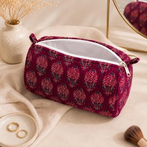Ensemble de trousses à cosmétiques à imprimé floral bohème avec fermeture à glissière, sacs de rangement portables en trois tailles, sac de voyage de grande capacité - Product Image 4