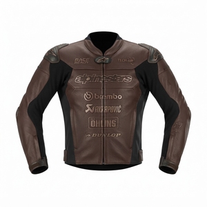 Men’s Cowhide Leather <b>Racing</b> <b>Jacket</b>/Chaqueta MotoCP Style CE Level 2 Armor Motorcycle Track Riding Protective Gear CE - Product Image 1