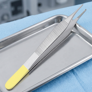 Pinces à tissus en acier inoxydable avec manche jaune, instrument chirurgical de classe I certifié CE, utilisation manuelle - Product Image 4
