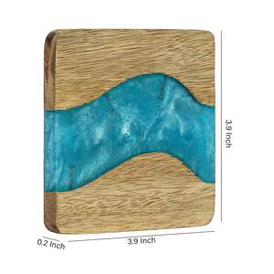 Posavasos Cuadrados de Madera de Mango y Resina Epoxi, Hechos a Mano, de Lujo, para Hogar u Oficina (300 mm de Diámetro, 3 mm de Grosor), Tamaño Personalizado - Product Image 4