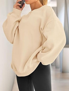 Professional Manufacture Solid Color women's sweatshirt Custom Printed Logo Casual Women Sweatshirts For Sale - Product Image 2