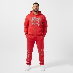 Brand Galleria Men's Black <b>Hoodie</b> Flock Print <b>Pink</b> Logo Streetwear Full Sleeve Loose Fit Winter Casual Heavyweight Drawstring - Product Image 4