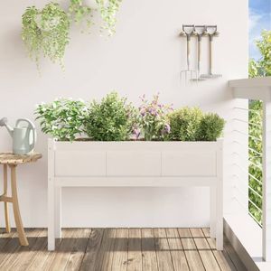 Jardinera de Madera de Pino Sólido Blanca de 41.3 Pulgadas de Ancho, Macetas y Jardineras para Flores - Product Image 3