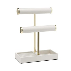 <b>Black</b> Metal Jewelry Organizer Stand with Multiple Bars for Necklaces Earrings Bracelets and Rings Display Rack - Product Image 2