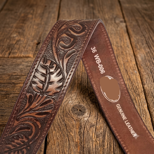Premium Men's Vintage Western <b>Leather</b> <b>Tooling</b> Belt Hand Carved Floral Engraved Hot Sale Made in India <b>Tooled</b> <b>Leather</b> Belt - Product Image 6