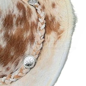 Sombrero de Vaquero de Cuero, Material de Cuero Duradero, Estilo Vintage, Construcción Resistente, Uso Casual y de Moda para Exteriores - Product Image 4
