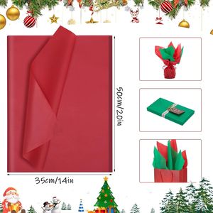 Carta Velina Natalizia 20 x 14 Pollici, Confezione da 160 Fogli in Rosso, Verde e Bianco - Forniture per le Festività - Product Image 2
