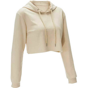 Sudaderas con Capucha para Mujer, Nuevo Diseño, Color Sólido, Algodón, Sudaderas Cortas, Precio al por Mayor, Sudaderas Cortas Casuales y Transpirables para Mujer - Product Image 5