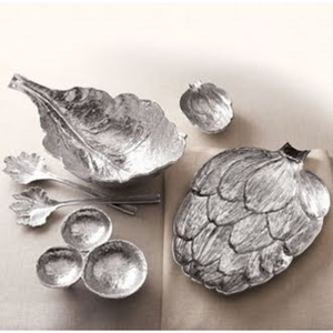 Silver Shiny Polished Leaves Designer Prime Quality Metal Made <b>Home</b> <b>Table</b> Centerpiece Food Items Serving Luxury Bowls Supply - Product Image 1