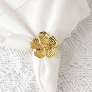 Anneaux de serviette en aluminium doré de haute qualité, écologiques, style minimaliste américain, 2,5 cm, élégants, pour la décoration de table - Product Image 3