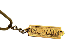 Llavero de latón vintage con placa de capitán náutica, accesorio de regalo coleccionable - Product Image 2