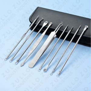 Kit de 9 Piezas de Extractores de Puntos Negros y Acné de Acero Inoxidable Profesional, Herramientas de Limpieza Facial Profunda con Logotipo Personalizado - Product Image 6