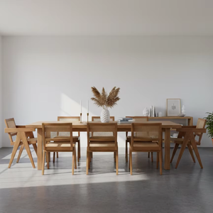 Chaise de salle à manger d'extérieur de style scandinave Kuka, faite à la main en teck massif, mobilier de jardin pour hôtel de villégiature - Product Image 2