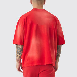 T-shirts pour hommes 100% coton, coupe ample, décontractés, imprimés effet soleil délavé, personnalisables avec logo, vente en gros - Product Image 3