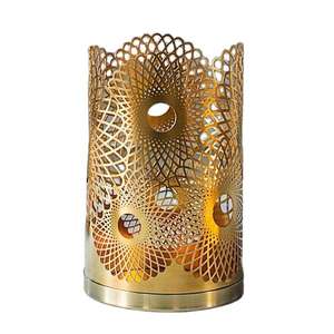 Porte-bougie moderne au design innovant, support à bougie personnalisable, finition laiton antique, fait main, pour Noël, maison, hôtel, restaurant - Product Image 2