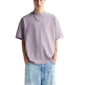 เสื้อยืดผู้ชายไซส์ใหญ่ ผ้าฝ้ายทอเนื้อหนา ระบายอากาศได้ดี 100% แบบไหล่ตก สั่งทำพิเศษได้ บริการ OEM ขายส่ง - Product Image 1