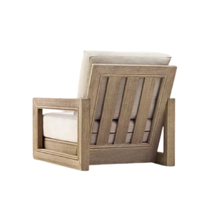 Sillón Moderno de Teca Sólida, Respaldo de Listones con Marco Abierto, Diseño Arquitectónico, Muebles Ecológicos para Exteriores y Hoteles - Product Image 3