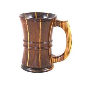 Chope à bière en bois écologique, artisanale classique avec poignée pour usage domestique, artisanat en bois - Product Image 5