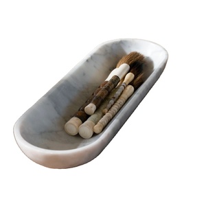 Marble Oval Decorative Tray Stone Organizer Tray Bathroom Vanity Tray <b>Tabletop</b> <b>Storage</b> Tray Luxury Home Decor Accessories trendy - Product Image 1