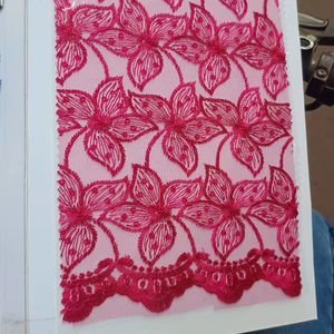 Tela de Chifón Chinon Sin Tejer Premium HONEY LACE, Estampada con Flores y Cuentas, Peso Medio, Antiestática, Transpirable, para Accesorios - Product Image 2