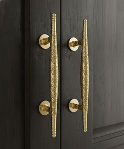 Premium Brass Leaf Cabinet Door <b>Pull</b> Handles <b>Gold</b> Finish Decorative Wardrobe <b>Drawer</b> <b>Pulls</b> Luxury Furniture Hardware Set Home - Product Image 3
