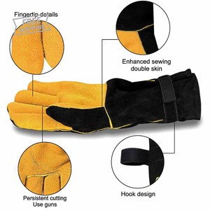 Guantes de Soldadura Reforzados con Piel de Vacuno, Resistentes a Chispas, para Protección Personal, Bomberos y Construcción - Product Image 3