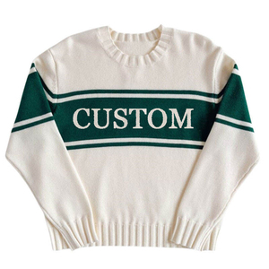Pull-over brodé personnalisé pour femme, style urbain, à capuche, tissé, hiver, manches longues, rayures blanches et vertes - Product Image 3