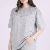 T-shirt femme avec strass, haute qualité, dernière version, anti-UV