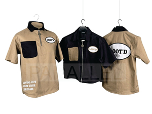 T-shirt d'été décontracté pour homme, uni, brodé, à manches courtes, en maille, boutonnage simple - Product Image 2