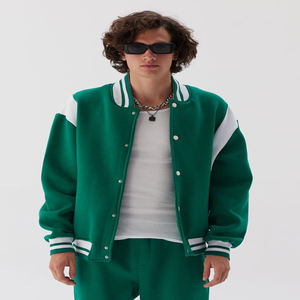 Veste pour homme avec broderie personnalisée OEM, veste varsity en laine brodée, veste de baseball pour homme - Product Image 2