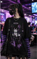T-shirt graphique surdimensionné personnalisé Emo Gothique Streetwear Grunge Esthétique Witchcore Anime Imprimé Unisexe Coupe Ample