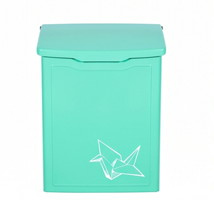 Boîte aux lettres élégante en métal galvanisé vert avec design mural, idéale pour la livraison de courrier, de journaux et de colis. - Product Image 4
