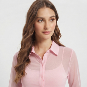 Camisa transparente ajustada para mujer, camisas transparentes con botones y manga larga, ropa de discoteca para mujer, camisa transparente sexy para mujer - Product Image 4