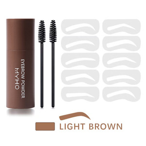 Kit de tampon à sourcils 3-en-1 imperméable avec pochoir, poudre de définition et de remplissage pour sourcils, outil de maquillage - Product Image 5