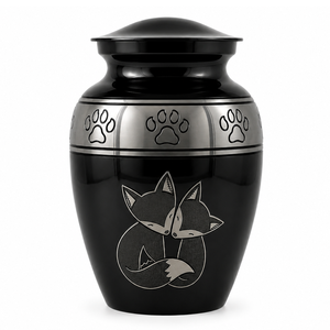Beautiful Maroon Gold Paw Wings with Lace Engraved Memorial Cremation Urn for <b>Pets</b> Funeral <b>Ashes</b> - Product Image 3