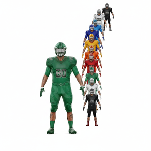 Uniformes de football américain pour hommes, haute résistance aux chocs, respirants, broderie personnalisée du nom et du numéro de l'équipe, coutures renforcées - Product Image 1