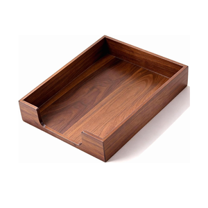 High End Acacia Wooden Letter Tray <b>Document</b> File Tray for Office Desktop Organizer Office Supplies and Accessories - Product Image 2