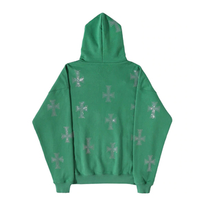 <b>Mens</b> Rhinestone Fashion Hoodie Sparkle Crystal <b>Pullover</b> Hooded Sweatshirt Embellished Streetwear Casual Winter Warm Everyday - Product Image 2