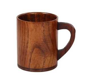 Taza de Café de Madera Natural con Asa Oscura, Taza de Té de Madera Maciza Hecha a Mano, Diseño Clásico Ecológico, Regalo Empresarial, Vaso Antiderrames - Product Image 2