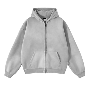 Venta al por Mayor, Personalizado, 100% Algodón, 380 GSM, Sudadera con Cremallera para Hombre, Sudadera Extra Grande para Mujer, Estilo Retro Vintage, Ropa Urbana Unisex de Moda Otoñal - Product Image 6