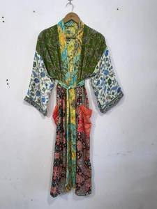 Vintage Patchwork Silk Sari <b>Kimono</b> Robe Bohemian Front Open Luxury <b>Kimono</b> Robe <b>Beach</b> Party Wear <b>Kimono</b> Bathrobe - Product Image 4