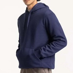100% Cotton Fleece Hoodie for <b>Men</b> Heavyweight <b>Pullover</b> Sweatshirt Embroidered Hooded Collar Loose Fit Solid Pattern Winter Wear - Product Image 4