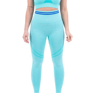 Women's Casual <b>Tummy</b> <b>Control</b> Breathable Solid Knitted Mid Waist Activewear Sports Leggings - Product Image 1