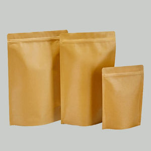 Bolsas Reutilizables de Papel Kraft para Almacenamiento de Alimentos con Ventana, Bolsas de Fondo Plano con Ventana y Cierre - Product Image 4