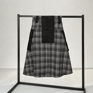 New Custom Spring and Summer Cross-border Unisex Irish Plaid <b>Wool</b> Kilt Apron Scottish Utility Skirt Regular Fit Black Knight - Product Image 2