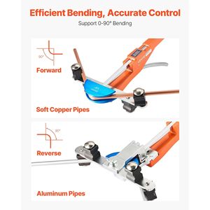 Kit Piegatubi a Cricchetto Compatto da 1/4 e 7/8 Pollici, Strumento Manuale per Piegatura Avanti/Indietro con 7 Colori per Tubi in Alluminio - Product Image 3